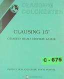 Clausing-Clausing 14\", 6900 Lathe, Service & Parts Manual Year (1965)-14 Inch-14\"-6900-01